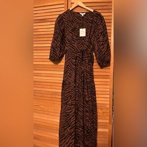 Banana Republic Long Sleeve Zebra Print Dress